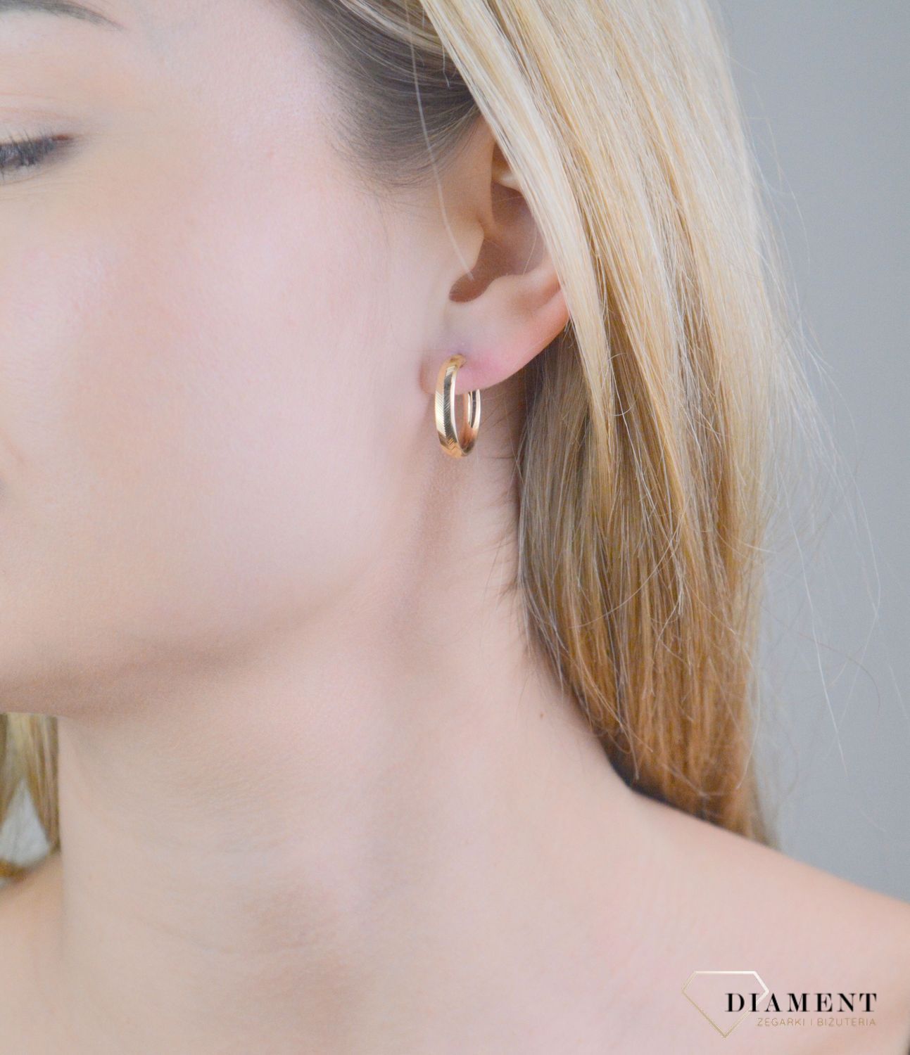 Kolczyki złote kółeczka grawerowane próba 375, KL 12393 375.jpg